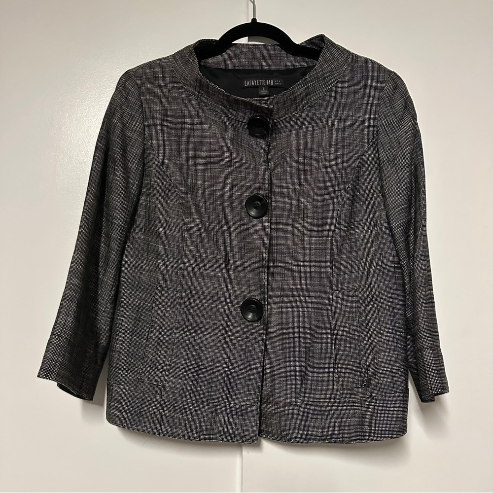 Lafayette 148 New York Tweed silk lined blend Jacket Size 6